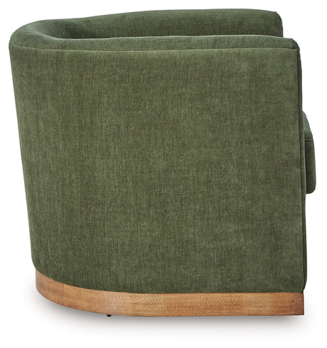 Jersonlow Forest Green Swivel Chair side view