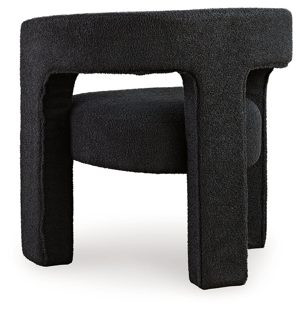 Landick Ebony Accent Chair back close-up