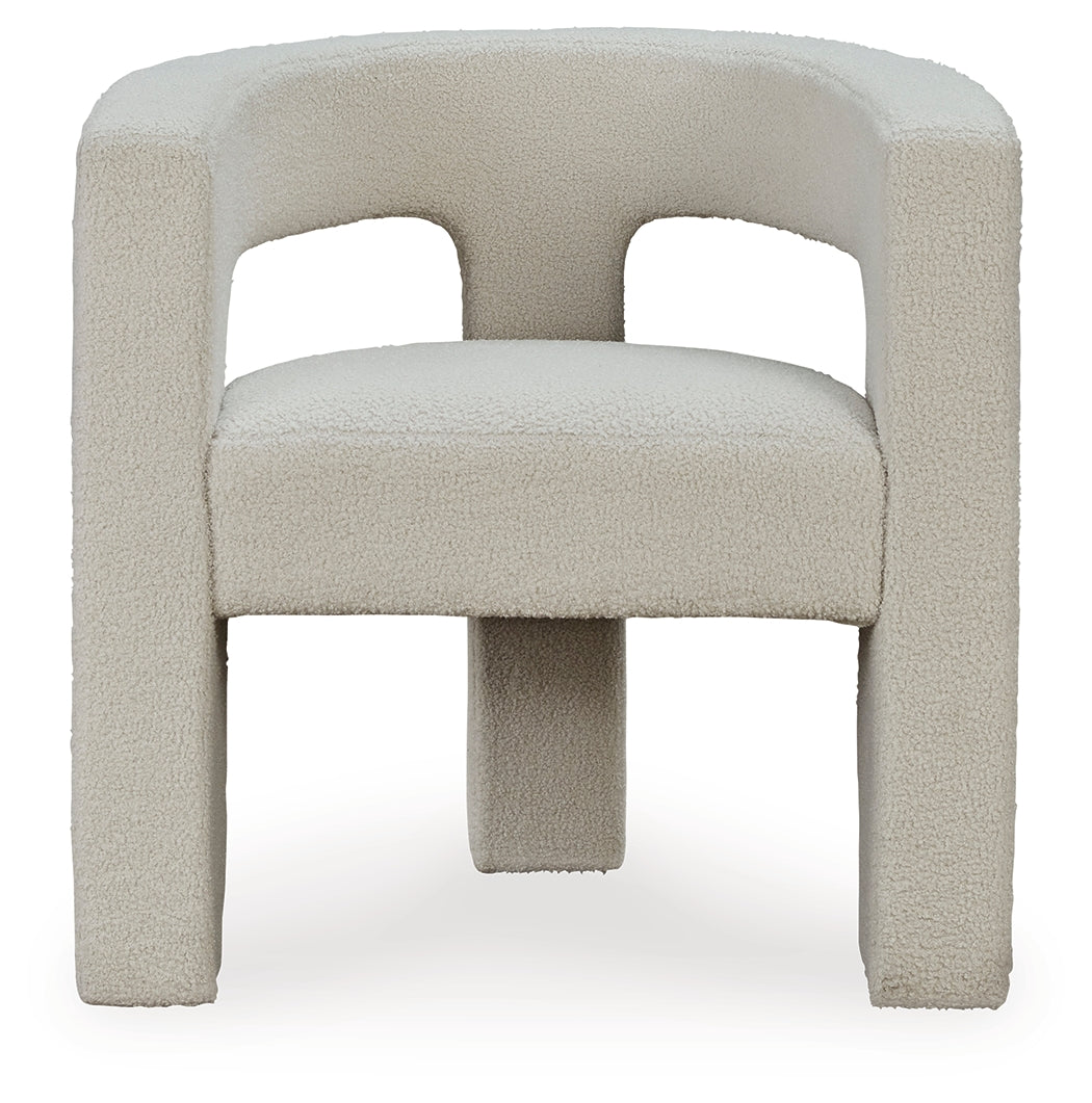 Landick Ivory Accent Chair side view