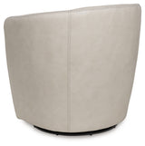 Close-up of stitching detail on Kierreys Bone Swivel Chair