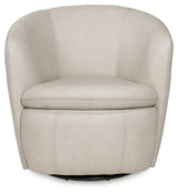 Side view of Kierreys Bone Swivel Accent Chair
