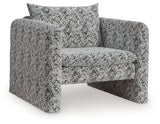 Kenbell Accent Chair head-on view showing chevron upholstery