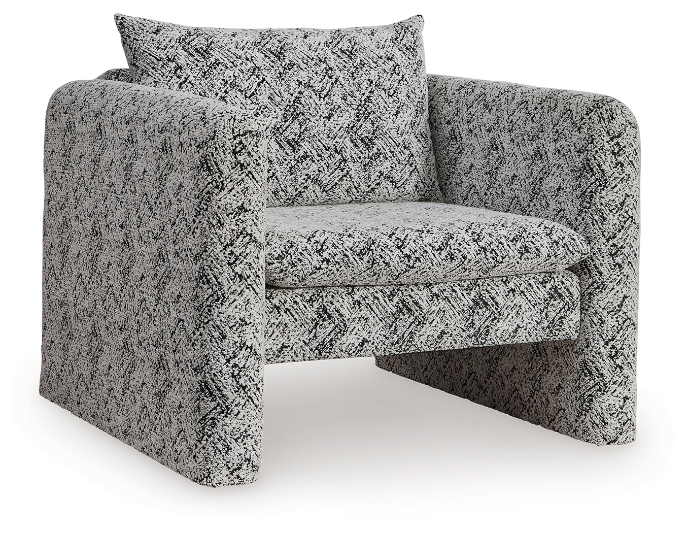 Kenbell Accent Chair head-on view showing chevron upholstery