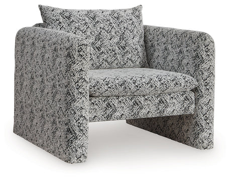 Kenbell Accent Chair head-on view showing chevron upholstery