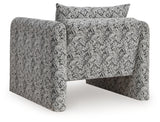 Close-up of Kenbell Accent Chair chevron upholstery swatch