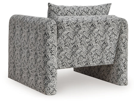 Close-up of Kenbell Accent Chair chevron upholstery swatch