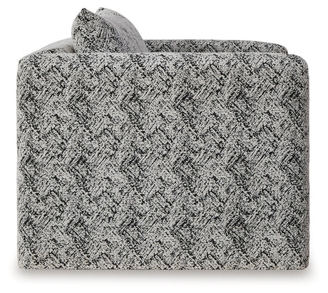 Back view of Kenbell Accent Chair with chevron fabric