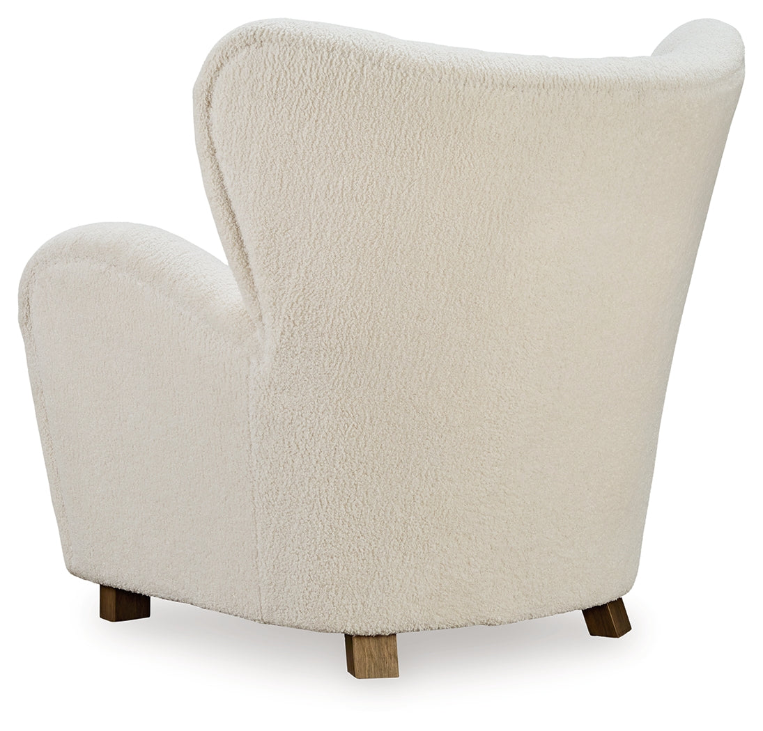Larbell Ecru Accent Chair back angle