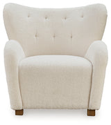 Larbell Ecru Accent Chair side profile