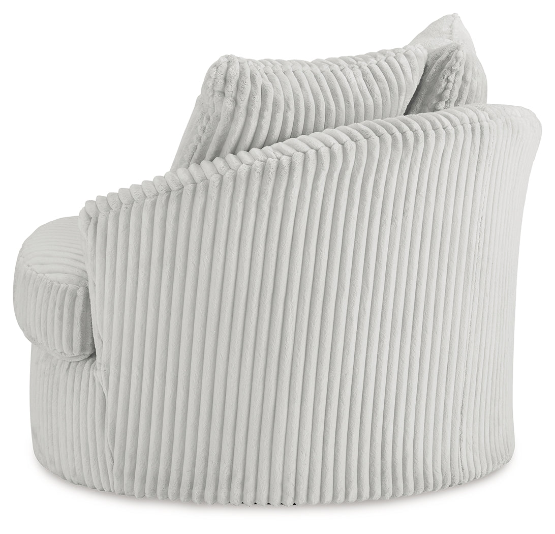 Gramwell Alloy Swivel Chair swatch showing alloy striped fabric