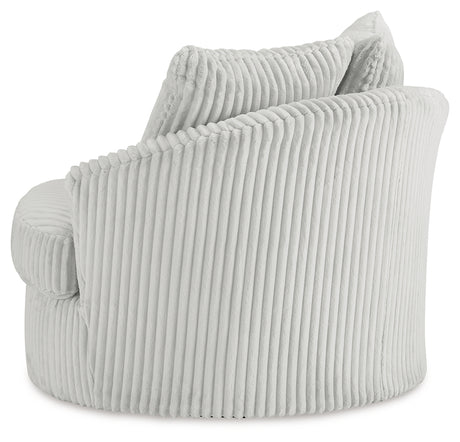 Gramwell Alloy Swivel Chair swatch showing alloy striped fabric