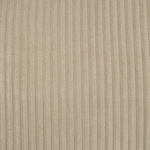 Fabric swatch of sand striped corduroy upholstery