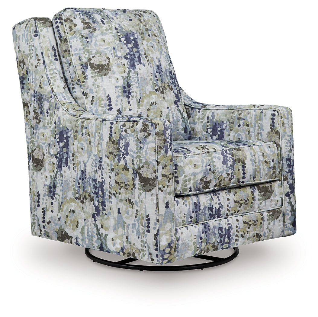 Dustinford Swivel Glider Accent Chair angled front view