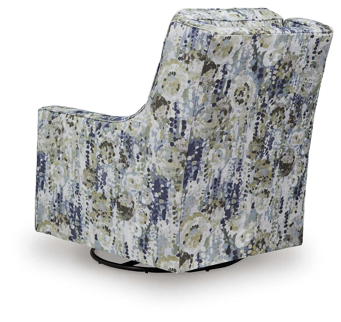 Dustinford Swivel Glider Accent Chair back view