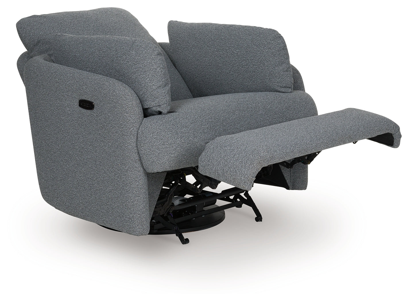 Alainmont swivel power recliner open side view with storage
