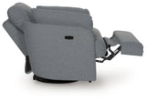 Side view showing reclined position of Alainmont power recliner