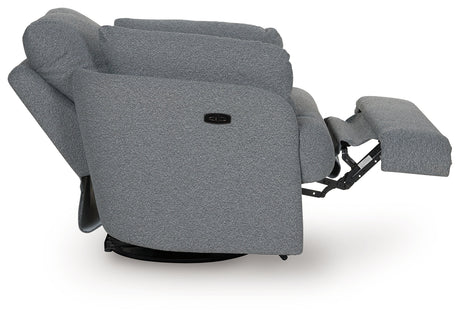 Side view showing reclined position of Alainmont power recliner