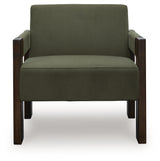 Adlanlock Olive Velvet Accent Chair side view