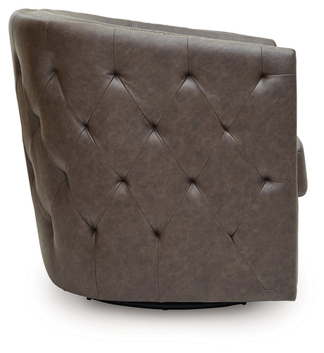 Side profile of Brentlow Granite Swivel Accent Chair