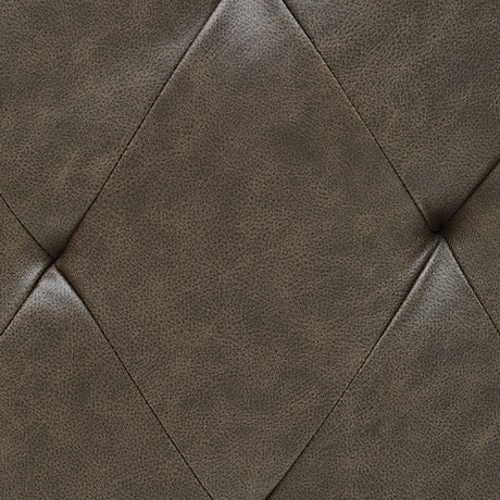 Fabric swatch of granite faux leather upholstery