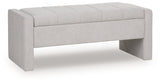 Akselman Gray Storage Bench side view with seat closed