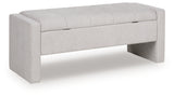 Akselman Gray Storage Bench back view
