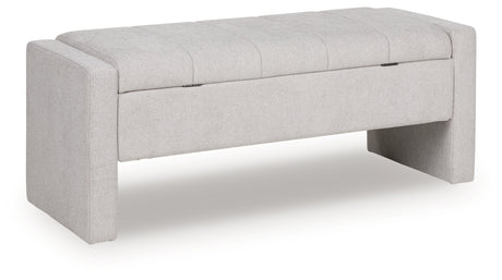 Akselman Gray Storage Bench back view