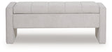 Akselman Gray Storage Bench head-on view
