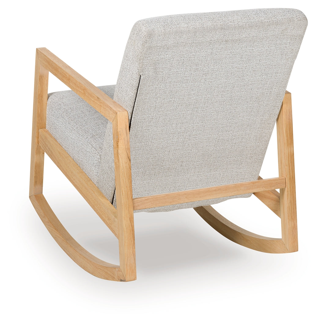 Close-up of Wychworth Gray/Natural Accent Chair upholstery detail