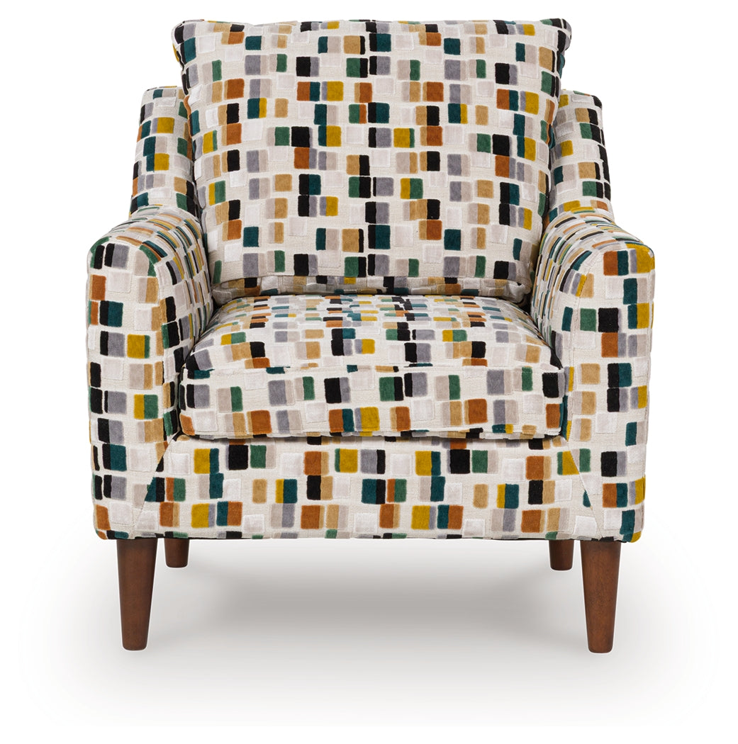 Side view of Fenna Multicolor Accent Chair