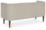 Wainner Beige Accent Bench back view