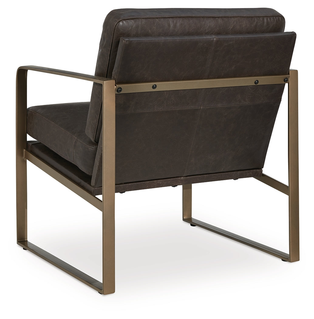 Back view illustrating the gold tone metal frame