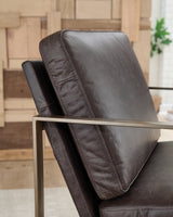 Close-up of leather texture on Bradett Accent Chair