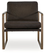 Front close-up of chair showing leather upholstery quality
