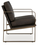 Side profile showing arm height and cushion details
