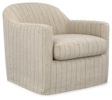 Valwick Cream/Brown Swivel Accent Chair angled view
