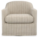 Valwick Cream/Brown Swivel Accent Chair view 3