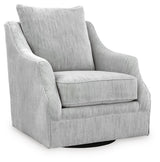 Gubbins Gray Swivel Accent Chair angled view