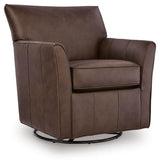 Braydunn Espresso Brown Swivel Glider Accent Chair angled view