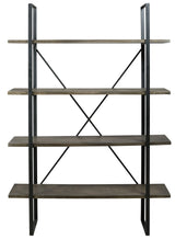 Front head-on view of Gilesgrove black and gray bookcase