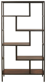 Side profile of Frankwell Brown and Black Bookcase