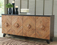 Robin Ridge two-tone brown accent cabinet front view