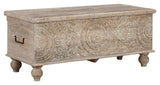 Fossil Ridge Beige Storage Bench - Ella Furniture