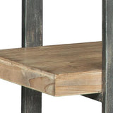 Finish detail of Forestmin Brown Black Bookcase wood and metal