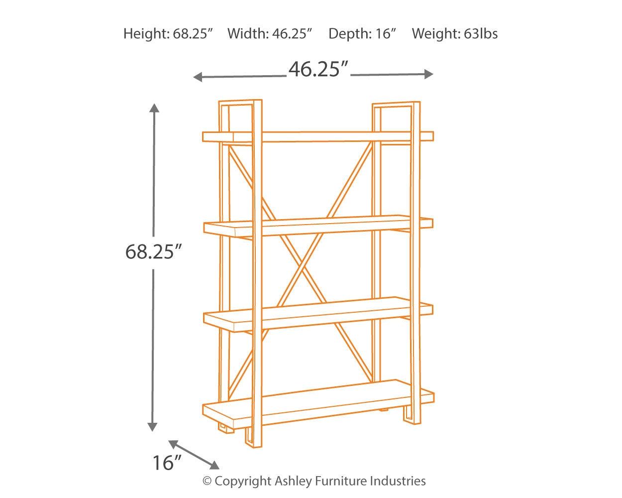 Dimension diagram of Forestmin Brown Black Bookcase