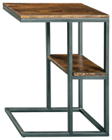 Forestmin Accent Table showing full metal frame and wood top
