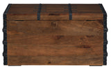Kettleby Brown Storage Trunk back view