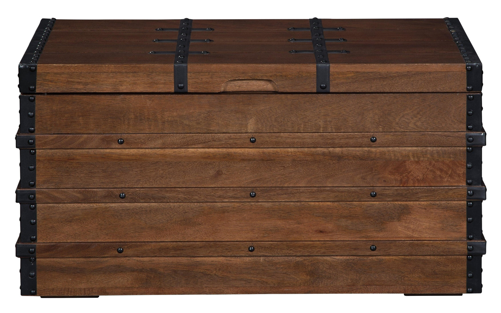 Kettleby Brown Storage Trunk head-on front view