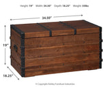 Kettleby Brown Storage Trunk dimensions diagram