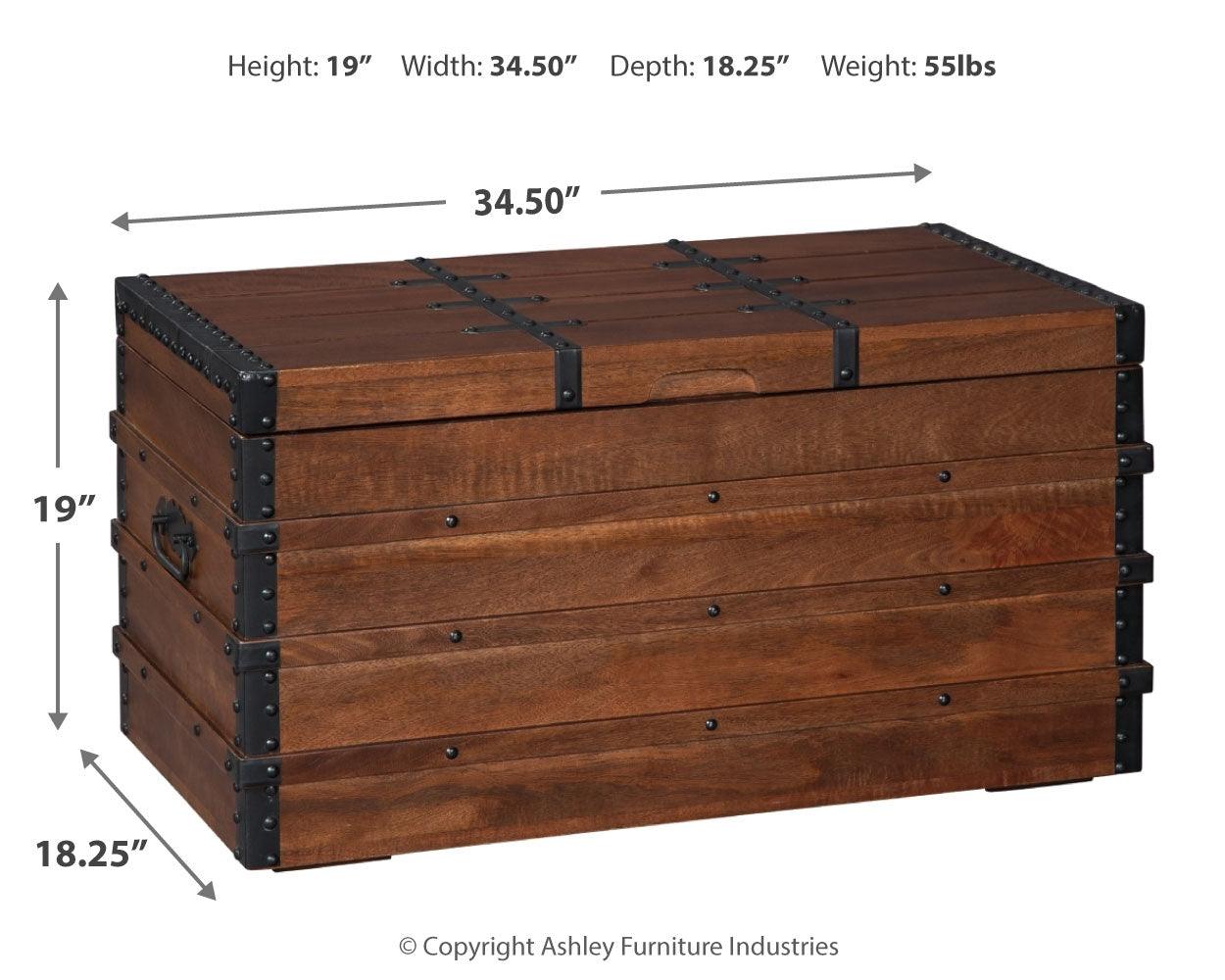 Kettleby Brown Storage Trunk dimensions diagram